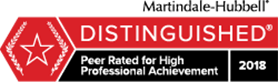 Martindale-Hubbell | DISTINGUISHED | Peer Rated for High Professional Achievement | 2018